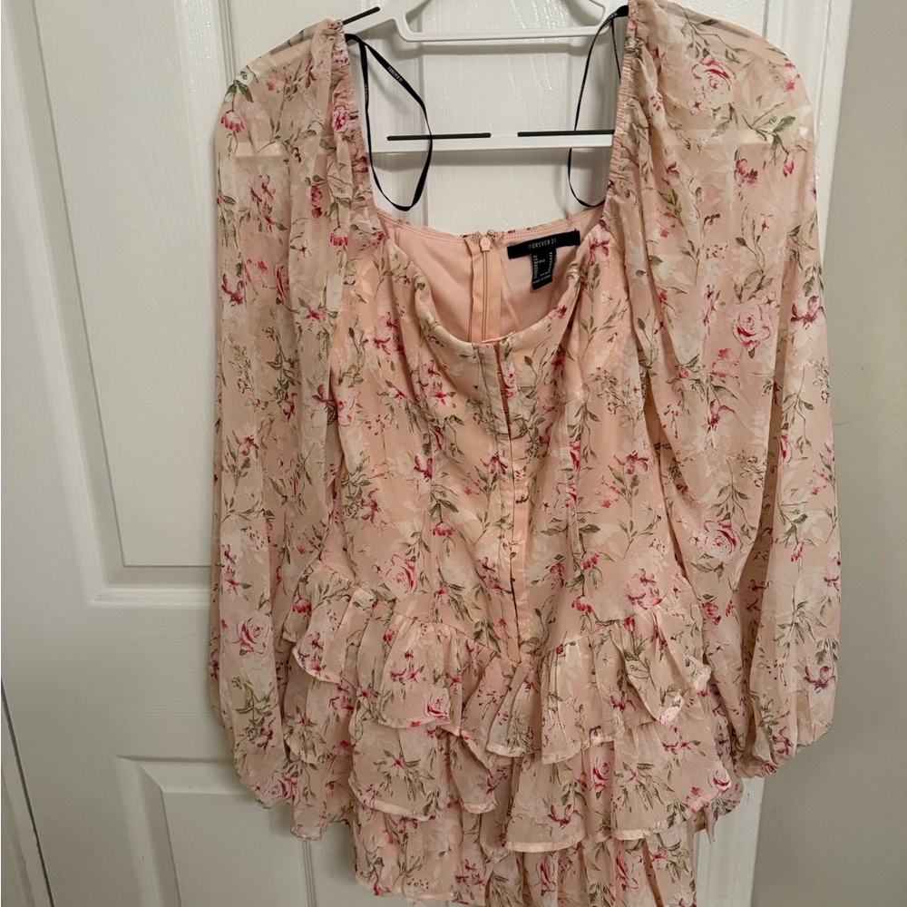 Tiered Floral Chiffon
Mini Dress